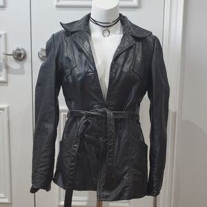 1980's Rare Berman's Leather Belted Jacket
